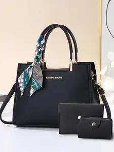Women's Fashion Shoulder Bag Set, Casual Crocodile Pattern PU Material, Three-Piece Versatile Handbag for Shopping and Travel