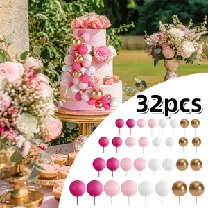 32 Pcs Birthday Cake Decorating Balloons Ball Cake Topper Decorations for Wedding Birthday Beauty & Personal Care