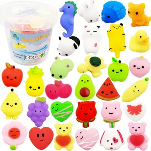 30 Pcs Cute Kawaii Squishies Mochi Squishy Toys Sensory Fidget Toys for Party Favors Birthday/Christmas Gifts Goodie Bag Stocking Stuffers