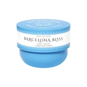 Solo En Ibiza Barcelona Bliss Body Cream Blackcurrant Amber Vanilla Scent 8oz Vegan Cruelty-Free Lightweight Fast-Absorbing Daily Moisturizer