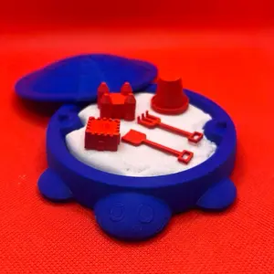 3D Printed Turtle Table Top Sand Box - 5 Inch Round with Accessories tabletop miniatures office desk
