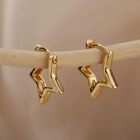 Minimalist Star Earrings for Women, Huggie Earrings, Hoop Earrings, Stainless Steel Jewelry, Perfect Gift for Dates and Holidays, Jewelry Accessory for Any Occasion