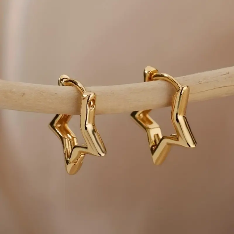 Minimalist Star Earrings for Women, Huggie Earrings, Hoop Earrings, Stainless Steel Jewelry, Perfect Gift for Dates and Holidays, Jewelry Accessory for Any Occasion
