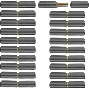 20 Pack Weld On Barrel Hinges 3-1/8" Long 1/2" Diameter, Heavy Duty Carbon Steel Weldable Bullet Door Hinges, Detachable Gate Door Hinge for Swing Door, Trailer Ramp, Glass Door Hinge Pin OD 1/2"