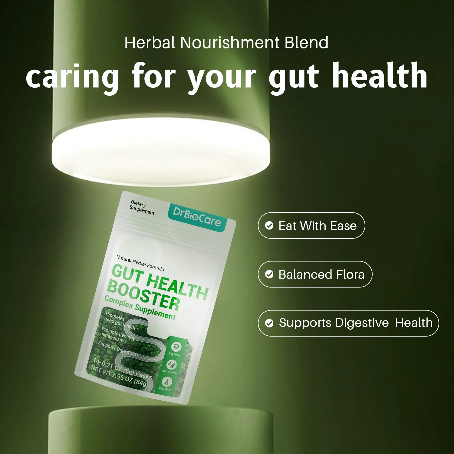 【Upgraded】DrBioCare gut&colon support Supplement, Supports Digestive Health &Nutrient Absorption, Cleanse & Promote BowelRegularity Fitness Edible