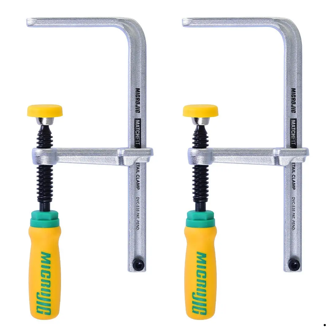 MICROJIG GRR-RIPPER DVC-538K2 Match Fit Dovetail Clamps, Yellow/Green