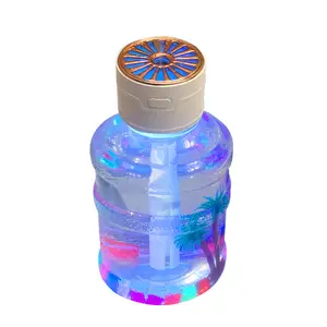 Bulb Shape 7-Color Changing Night Light Humidifier, Compact USB Quiet Operation Desktop Air Humidifier with Creative Look & Large Tank for Home Small Use
