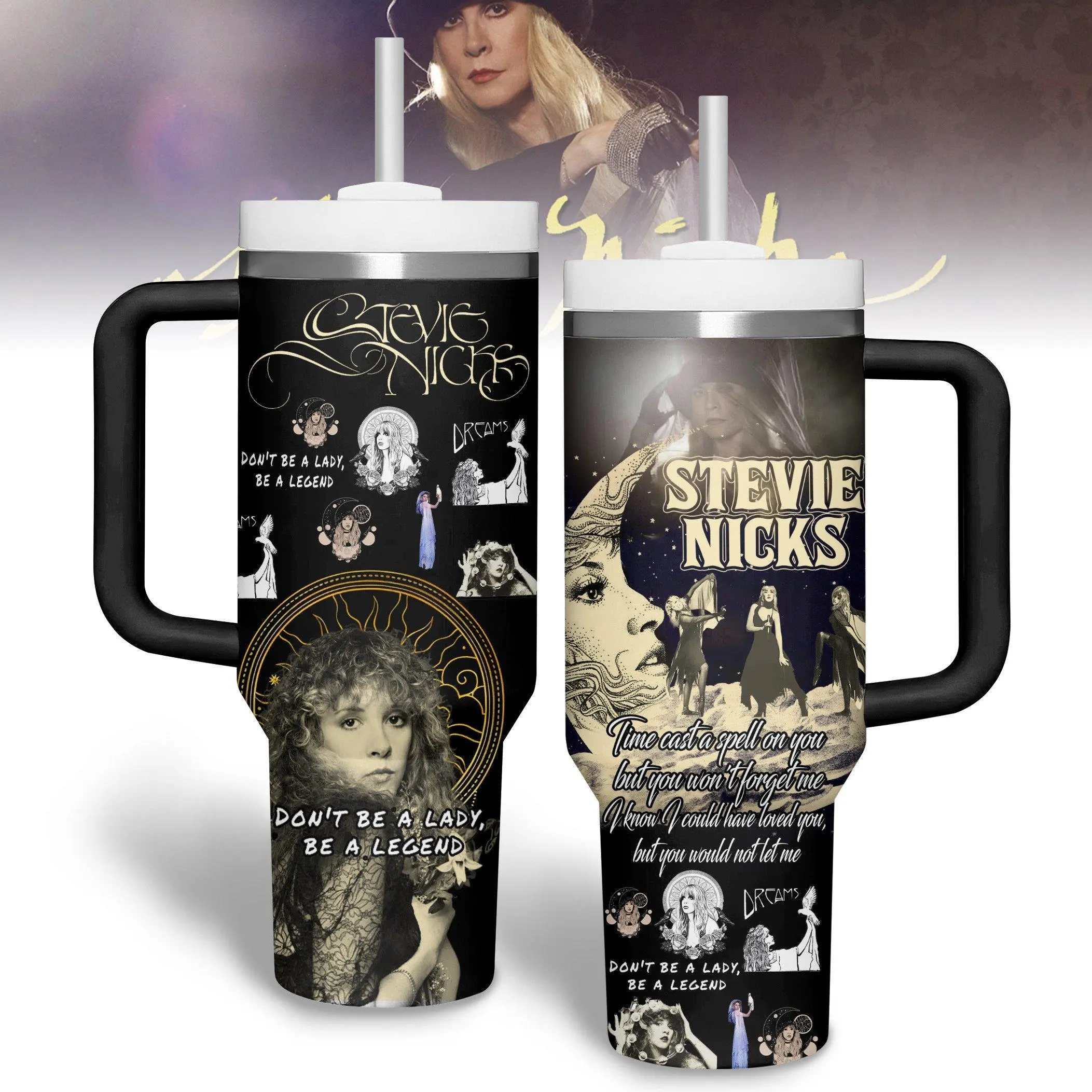 Don’t Be a Lady, Be a Legend 40oz Tumbler, Time Cast a Spell on You Stevie Nicks Tumbler for True Fans, Gift for your Health