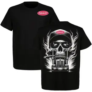 Peterbilt Skull Trucker TShirt, Truck Driver Shirt, Biker Skull Shirt, Big Rig Shirt Men, Trucker Life Tee, Heavy Duty Truck Lover Tee, Gift For Trucker