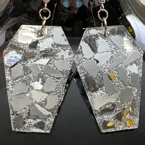 Mirror Gravestone Dangle Earrings