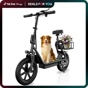 【AOPO】Adult Electric Scooter (with Seat), 500W Motor, Top Speed 22 mph, 14-inch Tires, 48V/10.4Ah, Approx. 27 Miles Range, Pet-Friendly Design, Foldable Portable Scooter.LCD display kick Scooter  ev Scooter