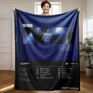 1 piece Portishead's album "Dummy" features the classic track "Sour Times." themed flannel blanket - Modern-style all-season flannel blanket, soft and comfortable, suitable for sofas and beds, digital print design, 100% polyester material, machine