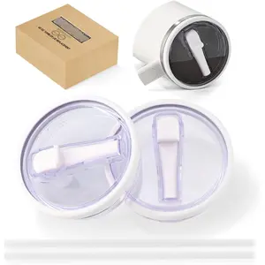 40 OZ Tumbler Lid Replacement, 40 OZ Tumbler Flip Straw Lid Fit for  Adventure Quencher Travel Tumbler 40 OZ, Spill Proof Splash Resistant Tumbler Covers for  Replacement Lid (2 Pack)