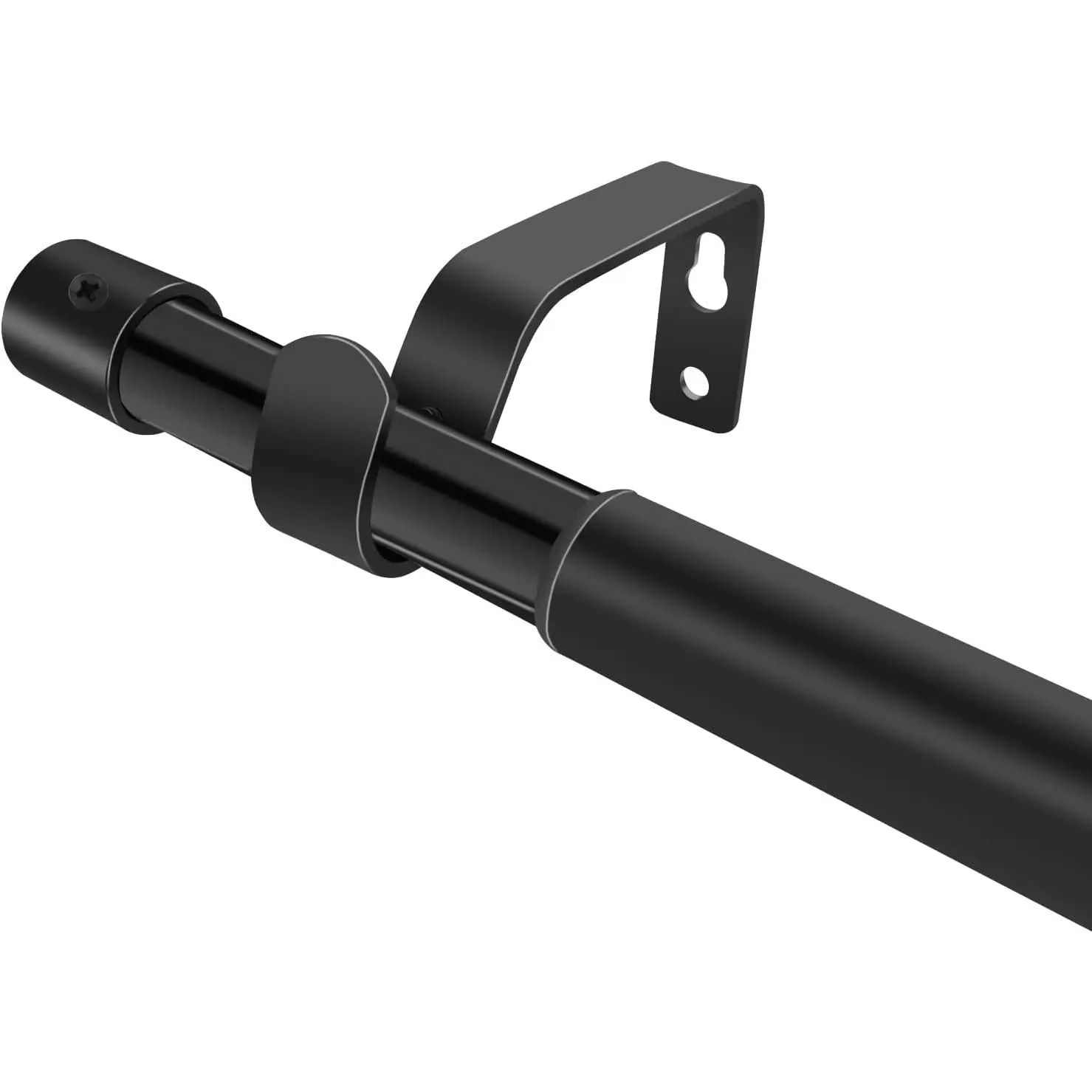 Adjustable Curtain Rod 36-65" in Length, 3/4-inch Black Curtain Pole for Windows, Versatile Drapery Rods Easy to Install in Any Room & Outdoor Patio
