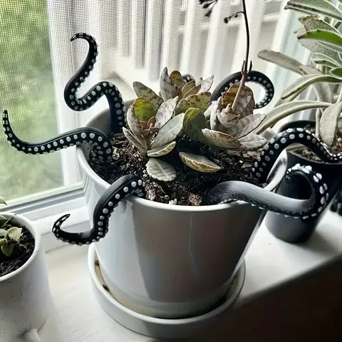 7 Piece Resin Octopus Tentacle Plant Stakes, Halloween Garden Sticks, Artistic Decorative Planter Pots, Outdoor Patio Lawn Decoration, Outdoor Garden Accessory, Resin Sculptures, Statues, Statue Decorations
