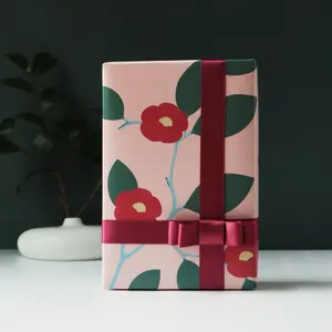 Premium Camellia Gift Wrapping Paper, Symbolizing Elegance, Admiration & Enduring Love, 50*78cm / 19.69*30.71 inch, Creative Art Wrapper for Birthday, Party, Holiday, Confession, Wedding & Gift Packaging
