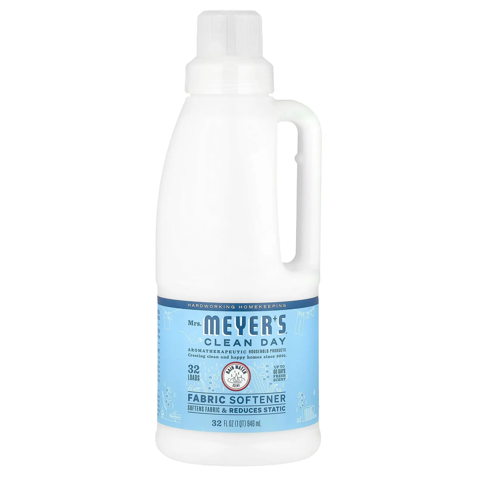 Mrs. Meyers Clean Day Fabric Softener, Rain Water, 32 fl oz (946 ml)