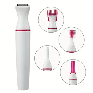 5-IN-1 Shaver ，1pc Multi-Purpose Women's Hair Trimmer, Battery-Operated Eyebrow Shaper (Battery Not Included) Water Proof Durable