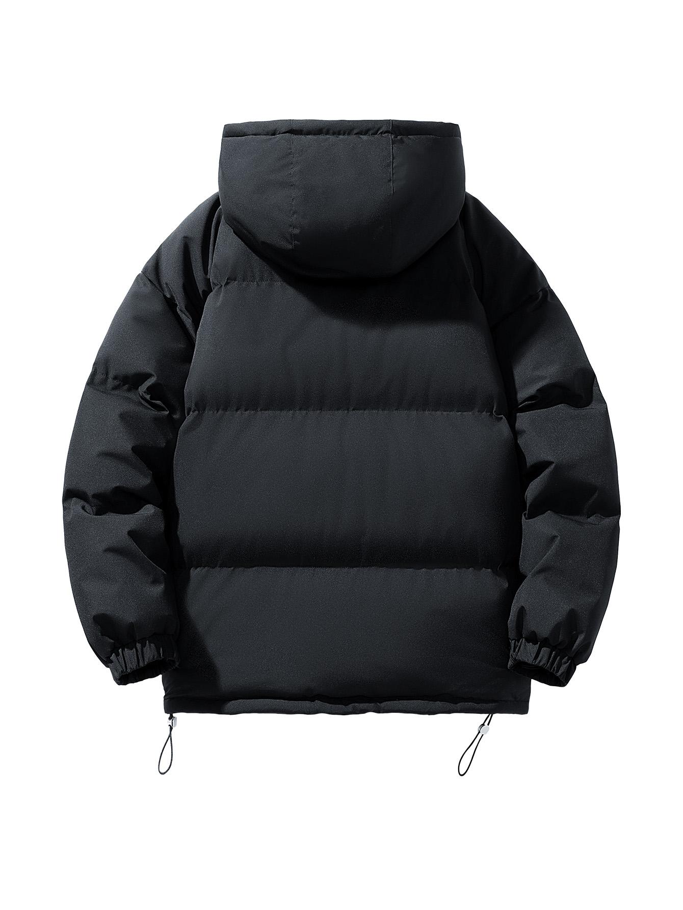 CCCMAI Men's winter warm cotton jacket Thick Winter Jacket, Autumn/Winter Outerwear,  Black Casual Outdoor Jacket, Suitable for Work, Travel, and Daily Use