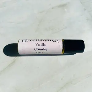 Glow Haven Co. Vanilla Crumble Perfume Oil – 10 ml Roll-On | Sweet Sugar Cookie Scent | Jojoba-Based Fragrance Oil