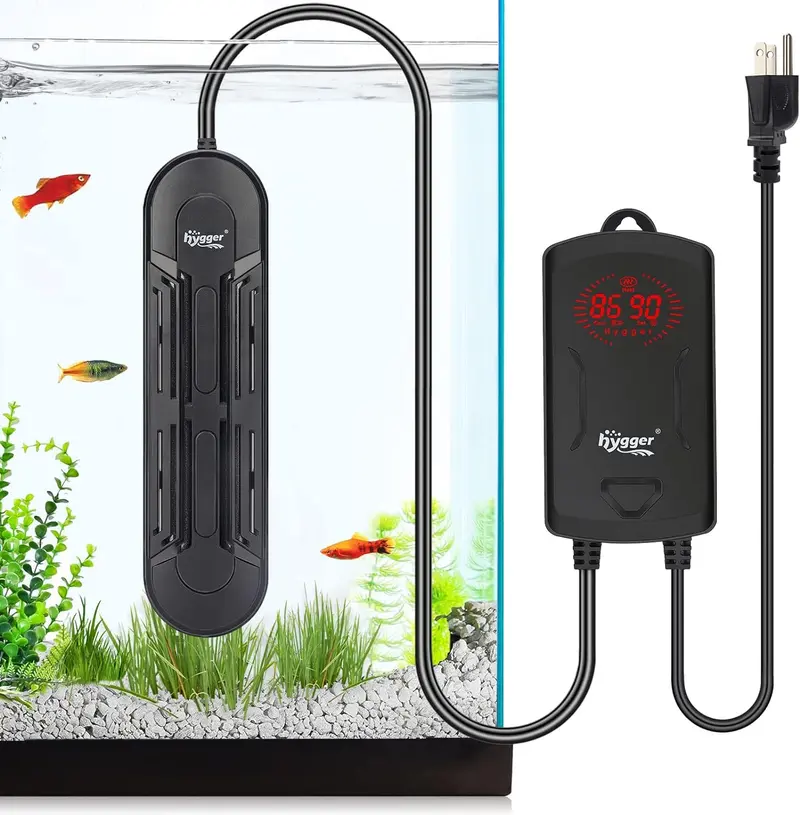 hygger Fully Submersible Aquarium Heater with External Temperature Display Controller Upgraded Double Quartz Tubes Fish Tank Heater, Suitable for Marine and Freshwater
