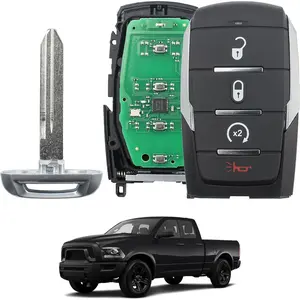 433.92MHz Keyless Entry Smart Remote Key Replacement for 2019 2020 2021 2022 Ram 1500 FCC ID: OHT-4882056 4-Key Car Key Replacement #     68442907 68291689, black