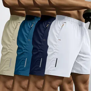 Men’s summer shorts set (4 pieces), casual athletic, quick-dry breathable shorts for running and fitness, with drawstring and zippered pockets — made from breathable, quick-drying, comfortable material — suitable for outdoor activities.,summervibes summer