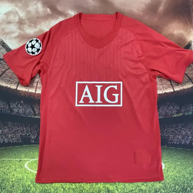 C.Ronaldo 2007-08 Retro Home Red Away Black No.7 Short Sleeved Long Sleeved Football Shirts
