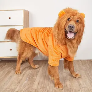 Pet Transformation Costume Cartoon Lion Transformation Hooded Sweatshirt Dog Clothes Funny Dog Apparel Medium to Large Dog Outfits Pet Costume