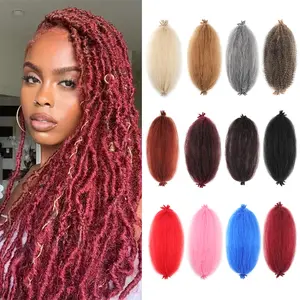 Afro Kinky Bulk 16/24 Inch 3 Bundles Afro Kinky Curly Afro Twist Hair Marley Twist Braiding Hair Pre-Separated Braiding Hair for Distressed Faux Locs Spring Twist Hair Extensions for Women