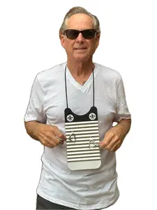Handmade Black & White  Fleur de Lis Zydeco Washboard Rubboard