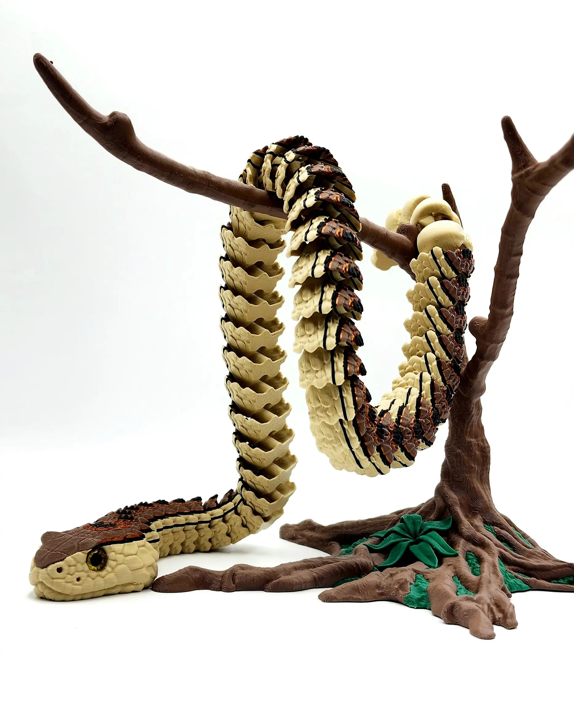 America 3D Printed Rattlesnake Fidget Toy - 23.5" Long Eco-Friendly Desk Pet with Surprise Marble Eyes & Articulated Poseable Design | Stress Relief Sensory Toy
