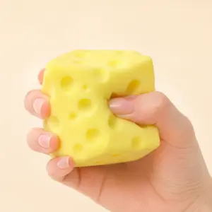 Realistic Cheese Slice Fidget Toy, Quick Return Squeeze Ball, Fun Sensory Toy