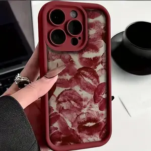 Lip Pattern Phone Case, Anti-drop Cellphone Protective Case, Total Protective Shockproof Mobile Phone Cover for iPhone 11 12 13 14 15 16 Pro Max