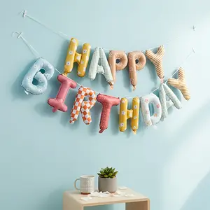 15pcs Balloon Set, Macaron Color Letter Balloons & Happy Birthday Foil Balloon, Perfect Birthday Party Decor for Adults