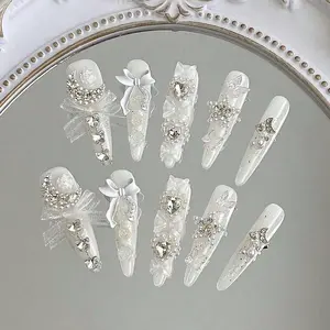 Elegant Satin Long Armor Wedding Dress, Handmade Moon Pearl Camellia Design, Perfect for Girls, Birthdays, Parties, Daily Use, Elegance