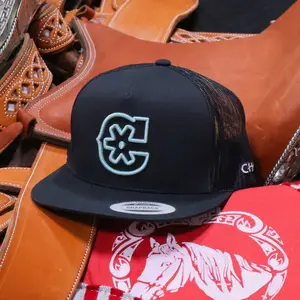 3D Sky Blue "C" Black Charros Original Hat