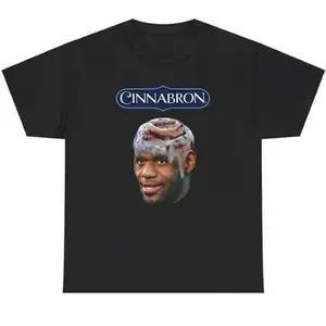 100% Cotton Short Sleeves T-shirts Cinnabron LeBron James Meme Funny Shirts for Men Women