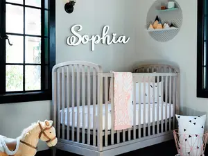 Personalized Wooden Name Sign – Custom Name Wall Decor, Baby Nursery Name Cutouts, Wood Letters for Baby Boy Room