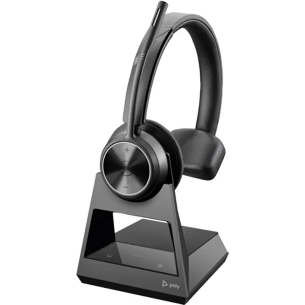 Poly Savi 7310 Office Wireless DECT Mono Headset - Medical Use, 256-Bit AES Encryption, 3.5 mm Jack, 590' or 180' Range, Cabling Support, PC/Laptop Compatible, Desk Phone Ready