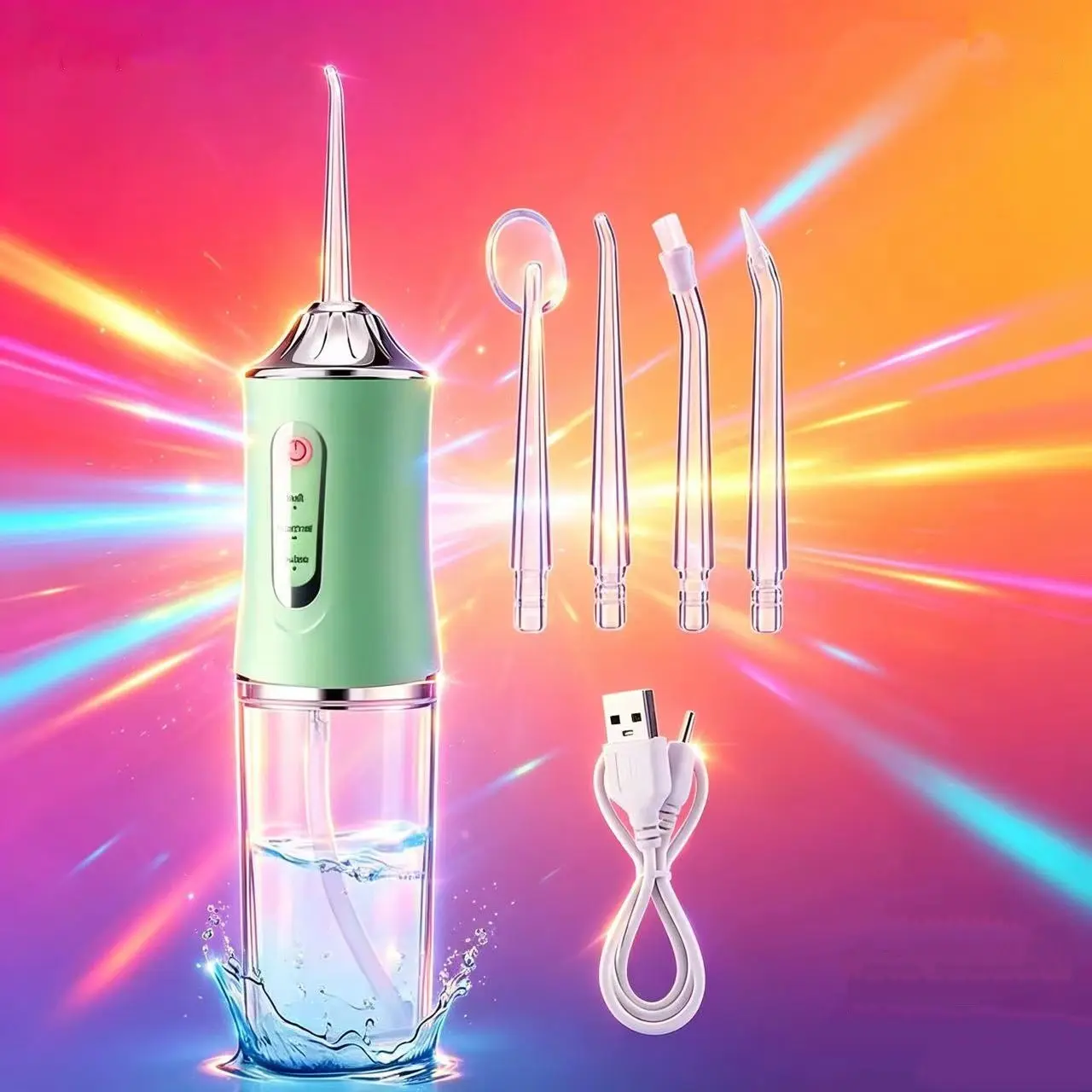 Replaceable Oral Irrigator Nozzle, Dental Water Sprayer, Mouth Rinse Device, Flosser, Model A10, New Condition, Lithium Ion Battery Included