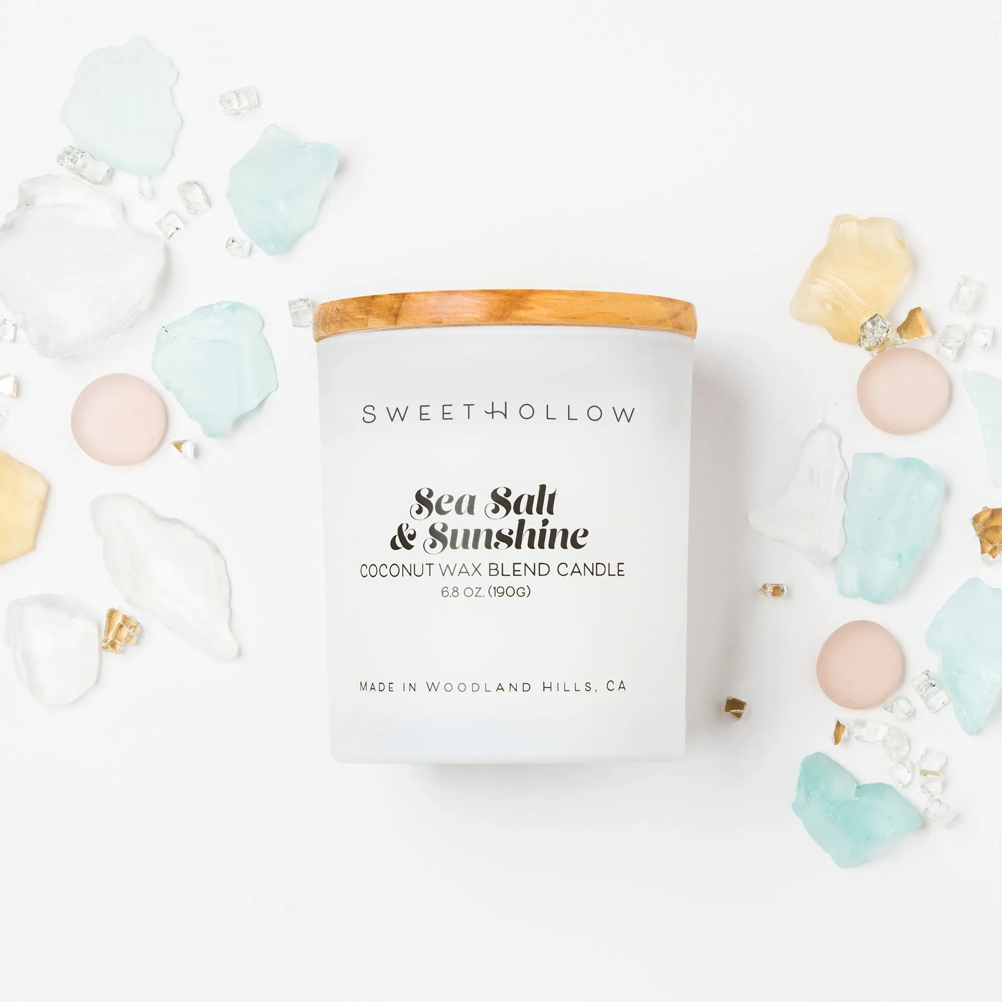 Sea Salt & Sunshine Candle, Ocean Beach Scent, Coconut Wax Blend