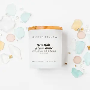 Sea Salt & Sunshine Candle, Ocean Beach Scent, Coconut Wax Blend