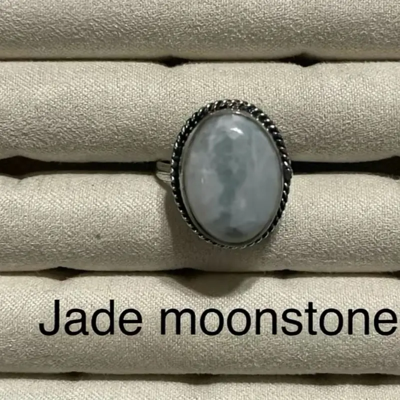 Natural stone adjustable handmade rings