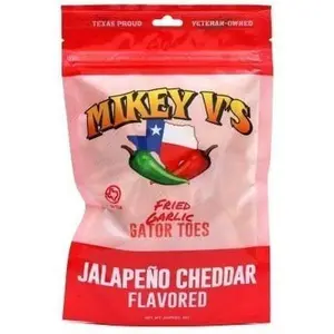 Jalapeño Cheddar Gator Toes Deep-Fried Garlic Snacks, Crispy Spicy Cheesy Bites, Flavor-Packed, 3.0 oz Bag