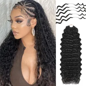 Cheetahbeauty Deep Wave Crochet Hair for Miracle Knots Boho Braids Deep Wave Crochet Human Hair Extension Pre-Separated 50g/Pack, 4-5 Packs for Full Head #SummerWins #DealsForYouDays