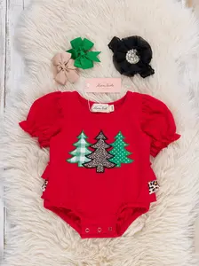 Christmas Tree Dreams Embroidered Romper