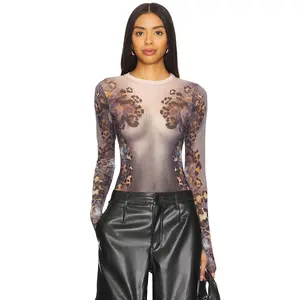 AFRM Kaylee Top in Nude Leopard