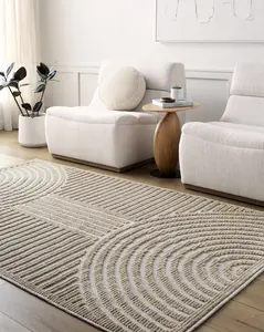 Deron Beige Washable Area Rug