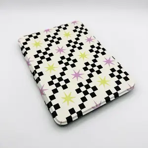 Clear Back Kindle Case with Hand Drawn Art and Hand Strap Faux Leather for 6 6.8 7 Inch Models Magnetic Closure Auto Wake Sleep Function - Cover
